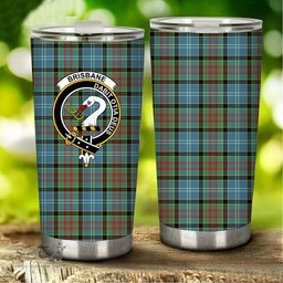 Scottish Brisbane Clan Tartan Tumbler - Stainless Steel Glitter Tumbler Scottish Plaid Tartan Plaid