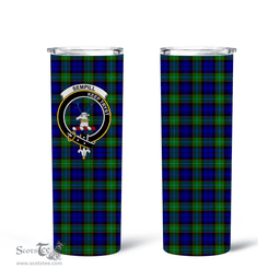 Scottish Sempill Clan Tartan Tumbler - Tall Glitter Tumbler Scottish Plaid Tartan Plaid