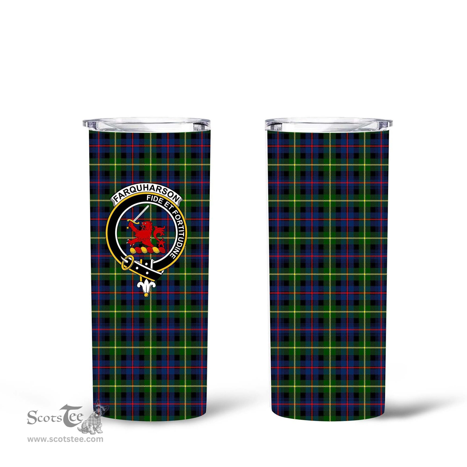 Scottish Farquharson Clan Tartan Tumbler - Tall Glitter Tumbler Scottish Plaid Tartan Plaid