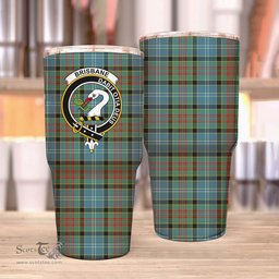 Scottish Brisbane Clan Tartan Tumbler - Stainless Steel Glitter Tumbler Scottish Plaid Tartan Plaid