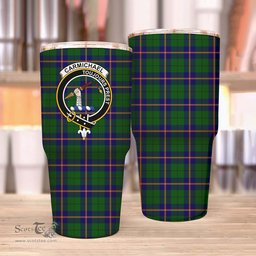 Scottish Carmichael Clan Tartan Tumbler - Stainless Steel Glitter Tumbler Scottish Plaid Tartan Plaid