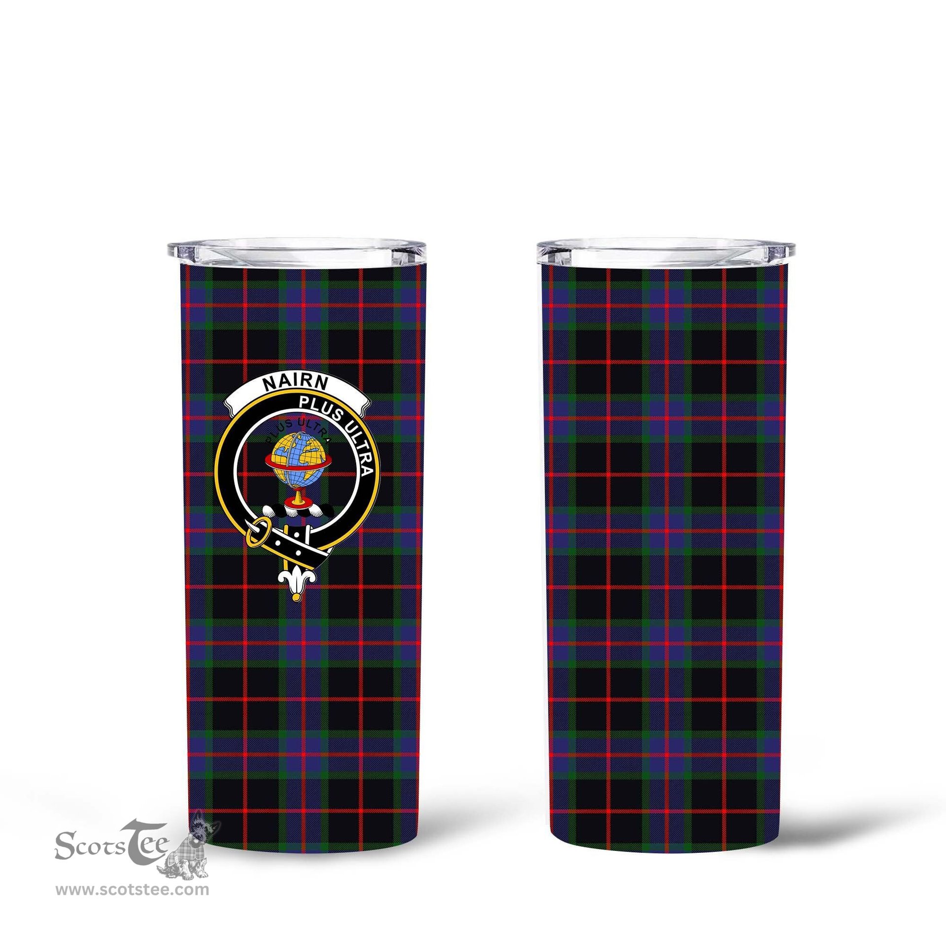 Scottish Nairn Clan Tartan Tumbler - Tall Glitter Tumbler Scottish Plaid Tartan Plaid