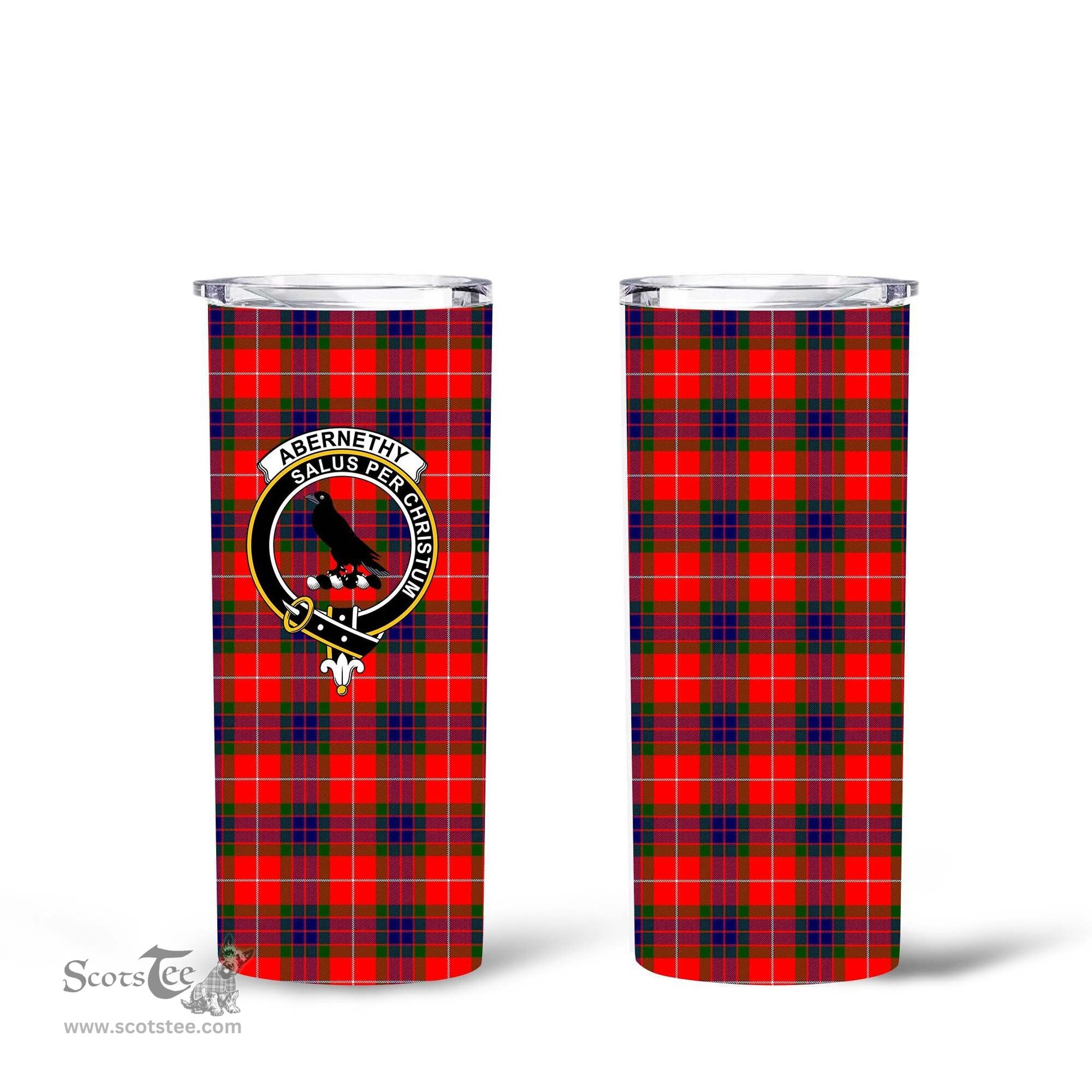 Scottish Abernethy Clan Tartan Tumbler - Tall Glitter Tumbler Scottish Plaid Tartan Plaid