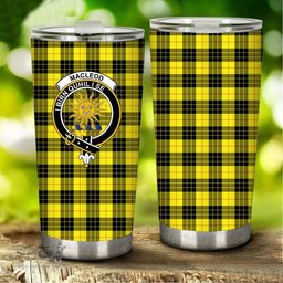 Scottish MacLeod of Lewis Clan Tartan Tumbler - Stainless Steel Glitter Tumbler Scottish Plaid Tartan Plaid