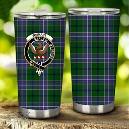 Scottish Wishart Clan Tartan Tumbler - Stainless Steel Glitter Tumbler Scottish Plaid Tartan Plaid