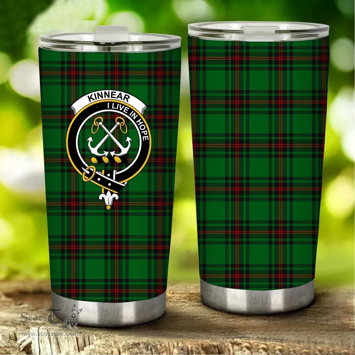 Scottish Kinnear Clan Tartan Tumbler - Stainless Steel Glitter Tumbler Scottish Plaid Tartan Plaid