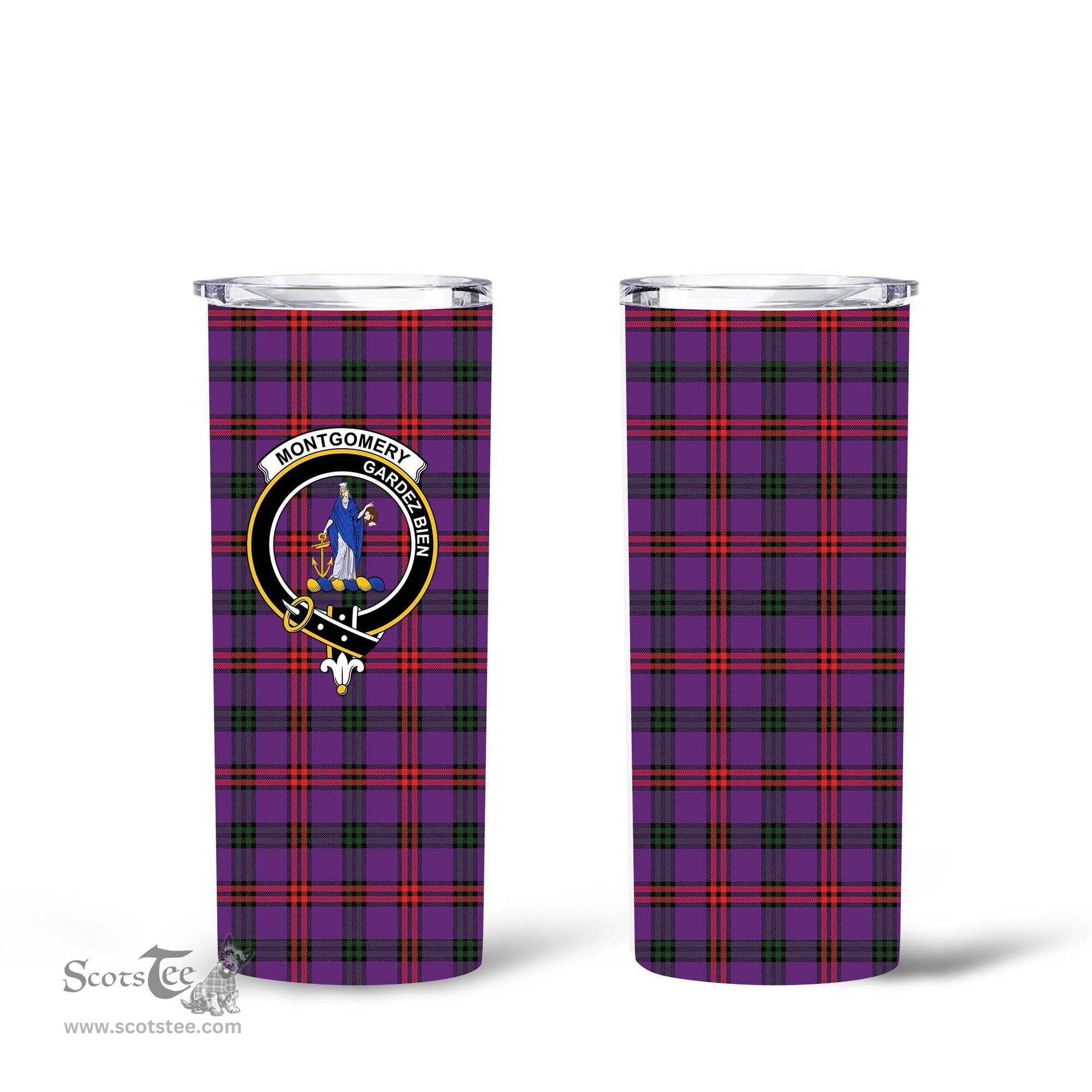 Scottish Montgomery Clan Tartan Tumbler - Tall Glitter Tumbler Scottish Plaid Tartan Plaid