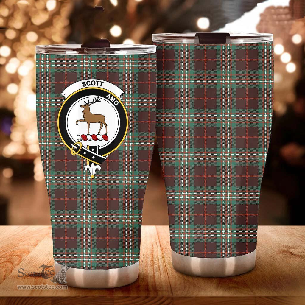 Scottish SCOTT BROWN ANCIENT Clan Tartan Tumbler - Curved Glitter Tumbler Scottish Plaid Tartan Plaid