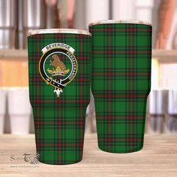 Scottish Beveridge Clan Tartan Tumbler - Stainless Steel Glitter Tumbler Scottish Plaid Tartan Plaid