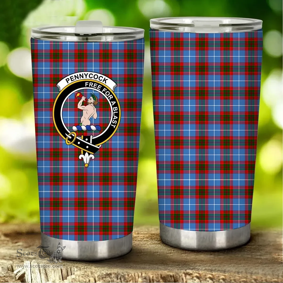 Scottish Pennycook Clan Tartan Tumbler - Stainless Steel Glitter Tumbler Scottish Plaid Tartan Plaid