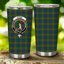 Scottish Aiton Clan Tartan Tumbler - Stainless Steel Glitter Tumbler Scottish Plaid Tartan Plaid