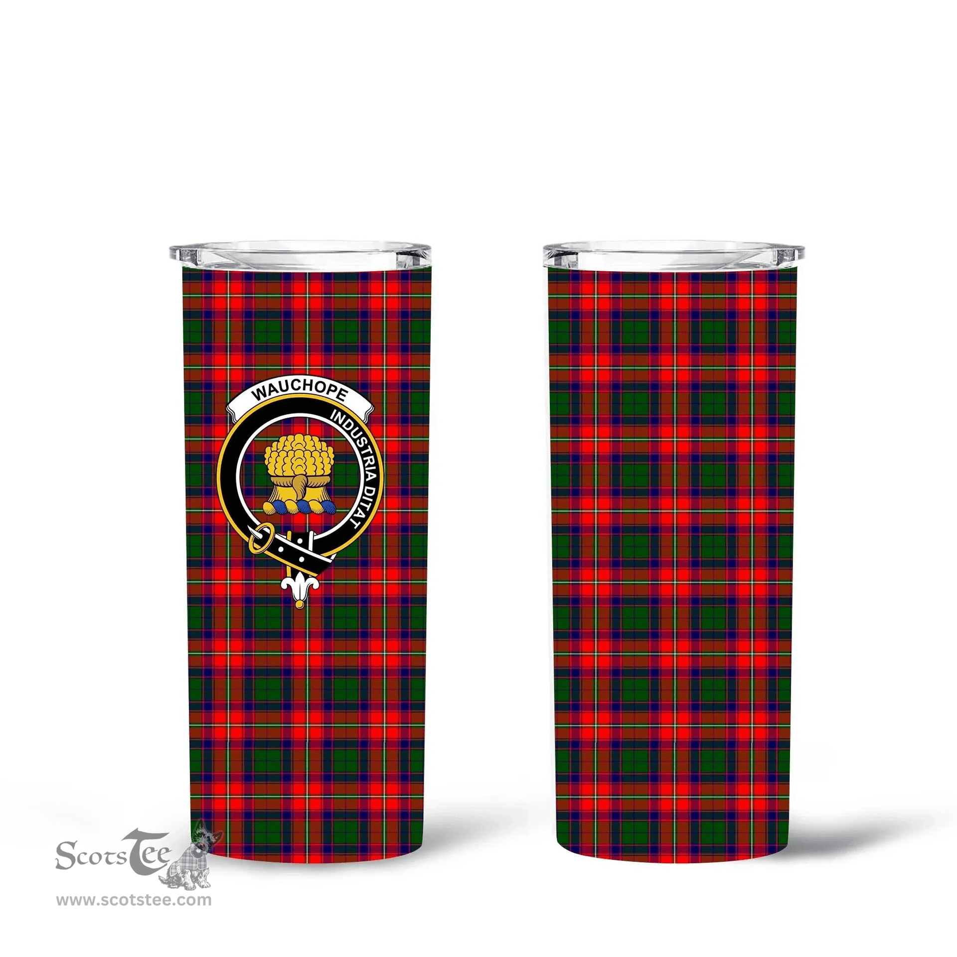 Scottish Wauchope (or Waugh) Clan Tartan Tumbler - Tall Glitter Tumbler Scottish Plaid Tartan Plaid