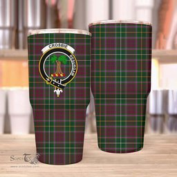 Scottish Crosbie Clan Tartan Tumbler - Stainless Steel Glitter Tumbler Scottish Plaid Tartan Plaid