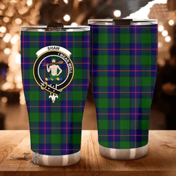 Scottish Shaw (of Sauchie) Clan Tartan Tumbler - Curved Glitter Tumbler Scottish Plaid Tartan Plaid