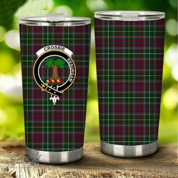 Scottish Crosbie Clan Tartan Tumbler - Stainless Steel Glitter Tumbler Scottish Plaid Tartan Plaid