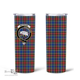 Scottish Bethune Clan Tartan Tumbler - Tall Glitter Tumbler Scottish Plaid Tartan Plaid