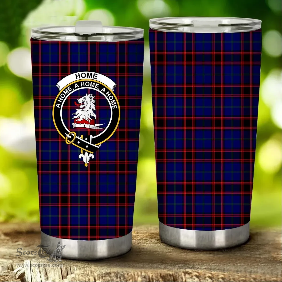 Scottish Home (or Hume) Clan Tartan Tumbler - Stainless Steel Glitter Tumbler Scottish Plaid Tartan Plaid