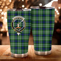 Scottish Blackadder Clan Tartan Tumbler - Curved Glitter Tumbler Scottish Plaid Tartan Plaid