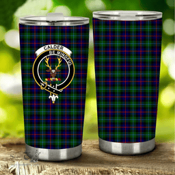 Scottish Calder copy Clan Tartan Tumbler - Stainless Steel Glitter Tumbler Scottish Plaid Tartan Plaid