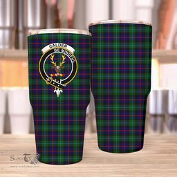 Scottish Calder copy Clan Tartan Tumbler - Stainless Steel Glitter Tumbler Scottish Plaid Tartan Plaid