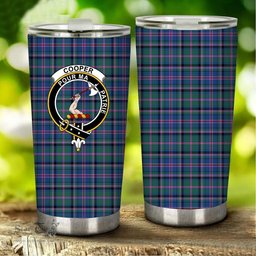 Scottish Cooper Ancient Clan Tartan Tumbler - Stainless Steel Glitter Tumbler Scottish Plaid Tartan Plaid
