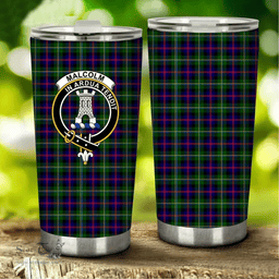 Scottish Malcolm (or MacCallum) Clan Tartan Tumbler - Stainless Steel Glitter Tumbler Scottish Plaid Tartan Plaid