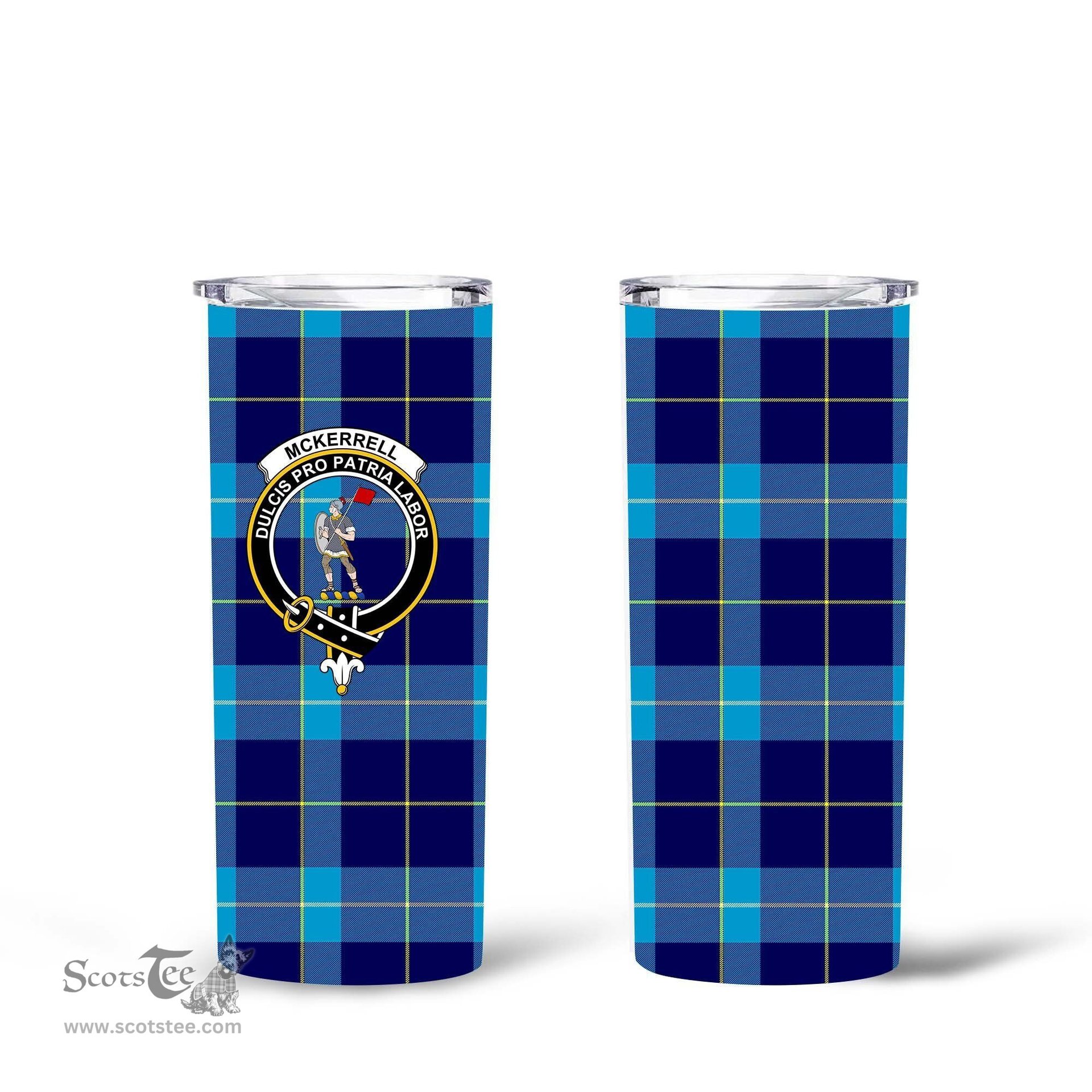 Scottish McKerrell Clan Tartan Tumbler - Tall Glitter Tumbler Scottish Plaid Tartan Plaid