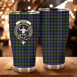 Scottish Murray (of Atholl) Clan Tartan Tumbler - Curved Glitter Tumbler Scottish Plaid Tartan Plaid
