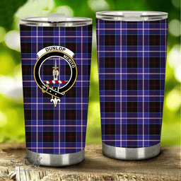 Scottish Dunlop Clan Tartan Tumbler - Stainless Steel Glitter Tumbler Scottish Plaid Tartan Plaid