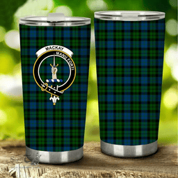 Scottish MacKay Clan Tartan Tumbler - Stainless Steel Glitter Tumbler Scottish Plaid Tartan Plaid