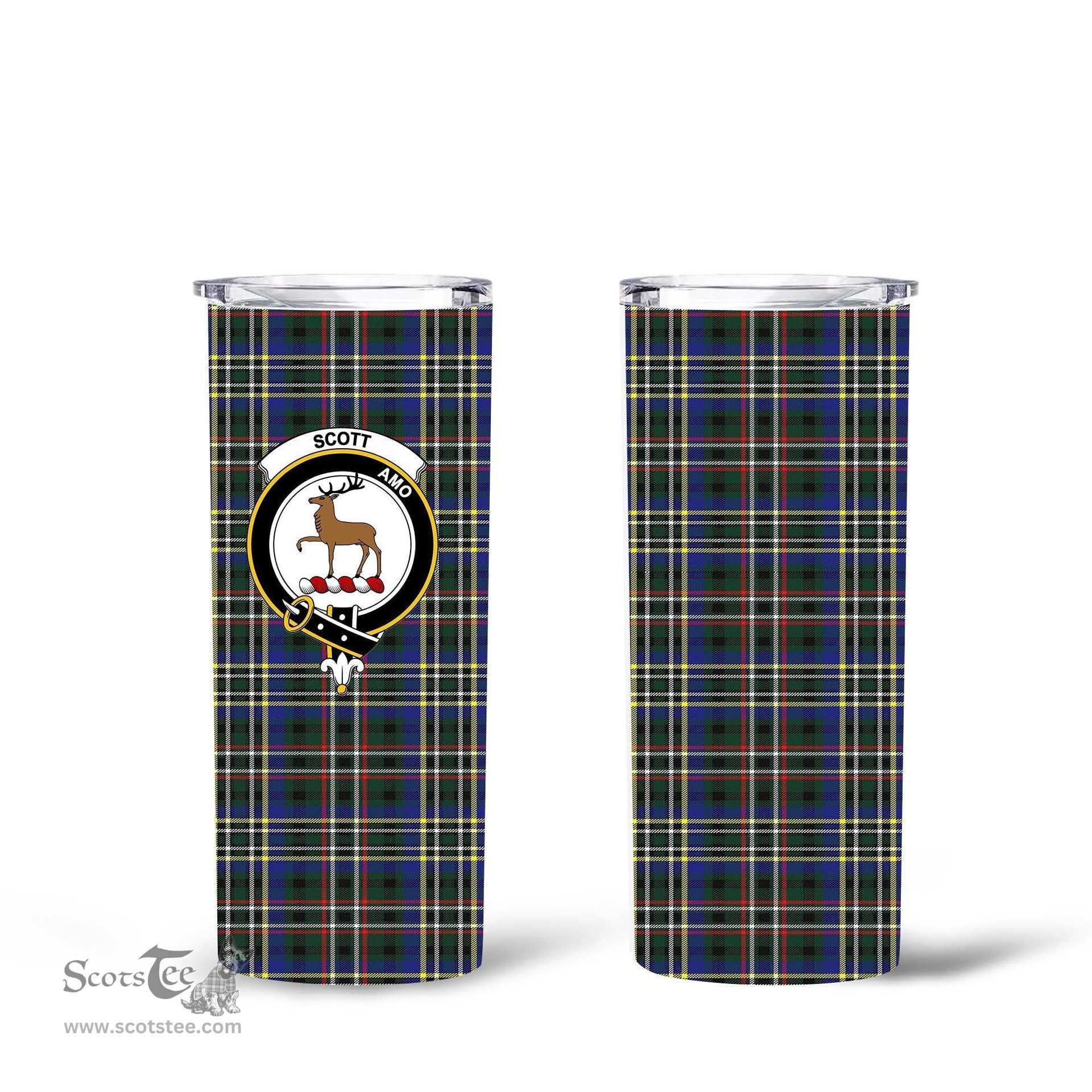 Scottish Scott Green Modern (1) Clan Tartan Tumbler - Tall Glitter Tumbler Scottish Plaid Tartan Plaid
