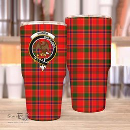 Scottish Munro Clan Tartan Tumbler - Stainless Steel Glitter Tumbler Scottish Plaid Tartan Plaid
