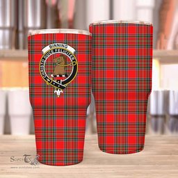 Scottish Binning of Wallifoord Clan Tartan Tumbler - Stainless Steel Glitter Tumbler Scottish Plaid Tartan Plaid