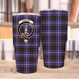 Scottish Dunlop Clan Tartan Tumbler - Stainless Steel Glitter Tumbler Scottish Plaid Tartan Plaid