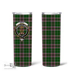 Scottish Gray Clan Tartan Tumbler - Tall Glitter Tumbler Scottish Plaid Tartan Plaid