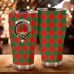 Scottish Moncreiffe Clan Tartan Tumbler - Curved Glitter Tumbler Scottish Plaid Tartan Plaid