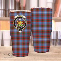 Scottish Newton Clan Tartan Tumbler - Stainless Steel Glitter Tumbler Scottish Plaid Tartan Plaid