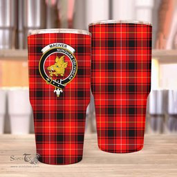 Scottish MacIver Clan Tartan Tumbler - Stainless Steel Glitter Tumbler Scottish Plaid Tartan Plaid