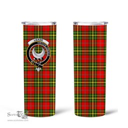 Scottish Leask Clan Tartan Tumbler - Tall Glitter Tumbler Scottish Plaid Tartan Plaid