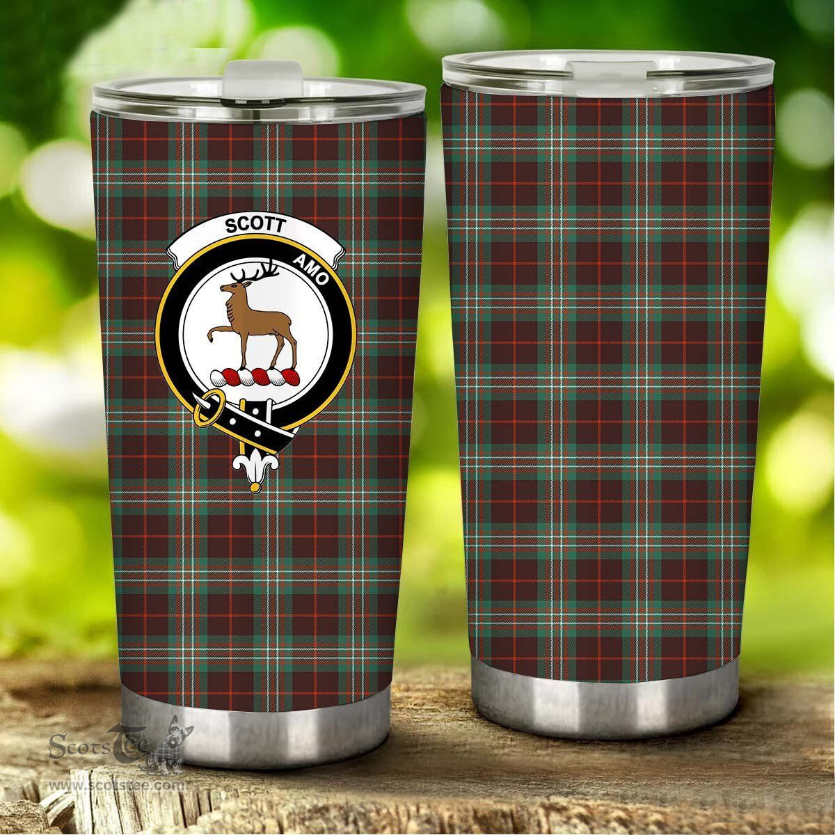 Scottish SCOTT BROWN ANCIENT Clan Tartan Tumbler - Stainless Steel Glitter Tumbler Scottish Plaid Tartan Plaid