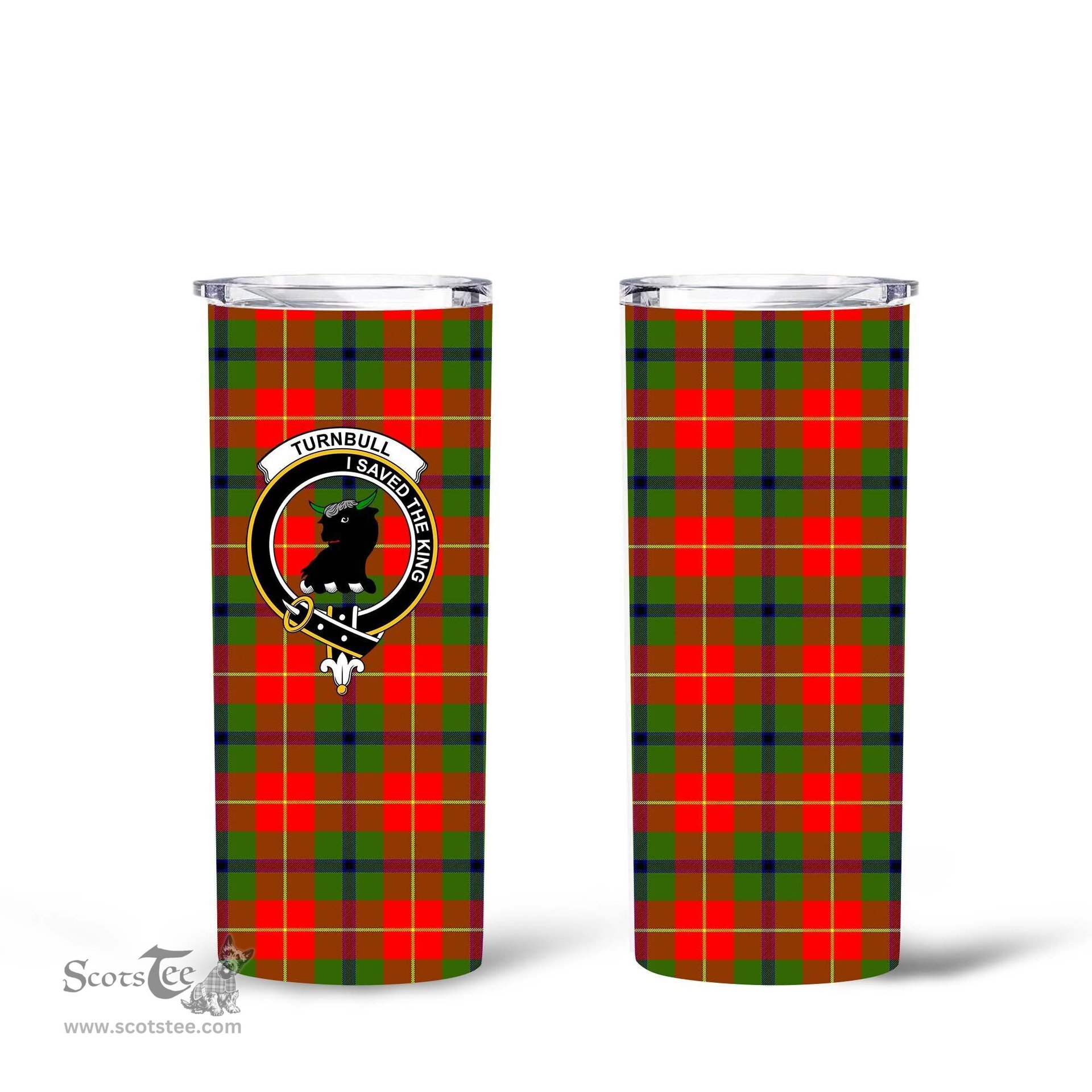 Scottish Turnbull Clan Tartan Tumbler - Tall Glitter Tumbler Scottish Plaid Tartan Plaid
