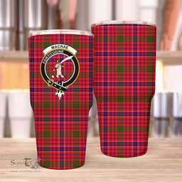 Scottish MacRae Clan Tartan Tumbler - Stainless Steel Glitter Tumbler Scottish Plaid Tartan Plaid