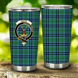 Scottish Keith Clan Tartan Tumbler - Stainless Steel Glitter Tumbler Scottish Plaid Tartan Plaid