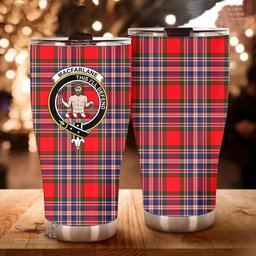 Scottish MacFarlane Clan Tartan Tumbler - Curved Glitter Tumbler Scottish Plaid Tartan Plaid