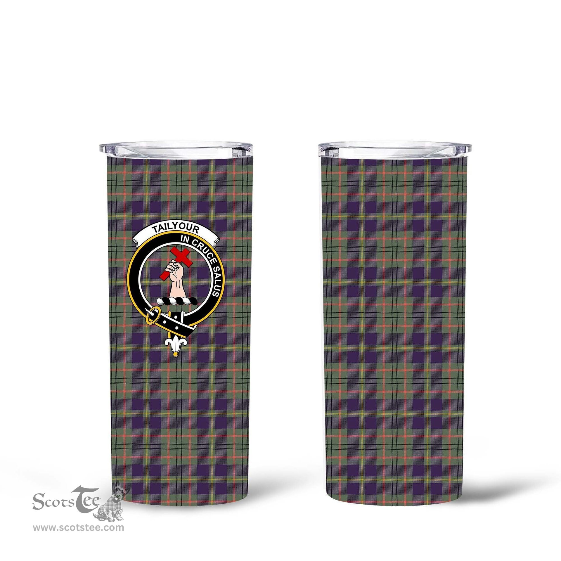 Scottish Tailyour (or Taylor) Clan Tartan Tumbler - Tall Glitter Tumbler Scottish Plaid Tartan Plaid