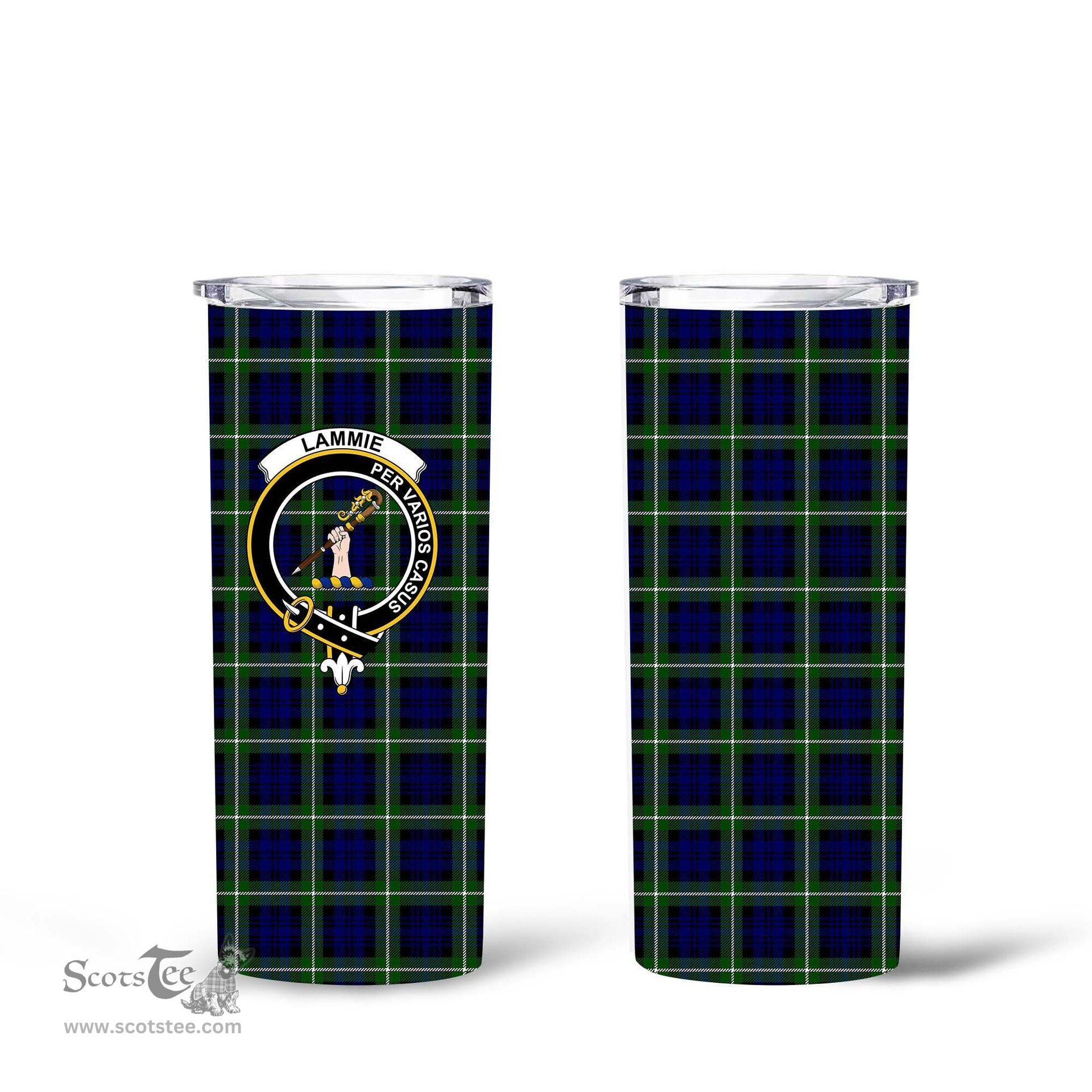 Scottish Lammie Clan Tartan Tumbler - Tall Glitter Tumbler Scottish Plaid Tartan Plaid