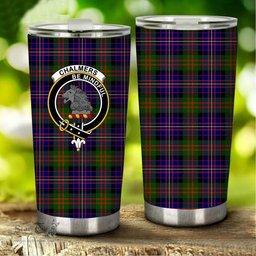 Scottish Chalmers Clan Tartan Tumbler - Stainless Steel Glitter Tumbler Scottish Plaid Tartan Plaid