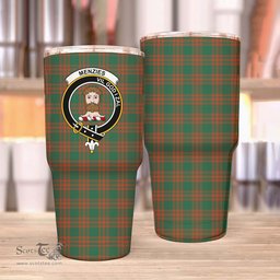 Scottish MENZIES GREEN ANCIENT Clan Tartan Tumbler - Stainless Steel Glitter Tumbler Scottish Plaid Tartan Plaid