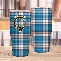 Scottish Roberton Clan Tartan Tumbler - Stainless Steel Glitter Tumbler Scottish Plaid Tartan Plaid