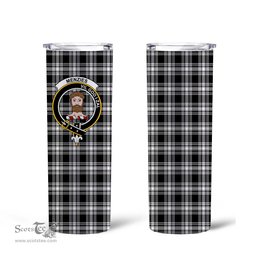 Scottish MENZIES BLACK_WHITE MODERN Clan Tartan Tumbler - Tall Glitter Tumbler Scottish Plaid Tartan Plaid
